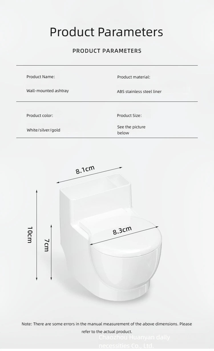 Ashtray, New Chinese Ashtray Creative Gift, Toilet Wall-mounted Ashtray With Lid, High Value, Anti-fly Ash Cute