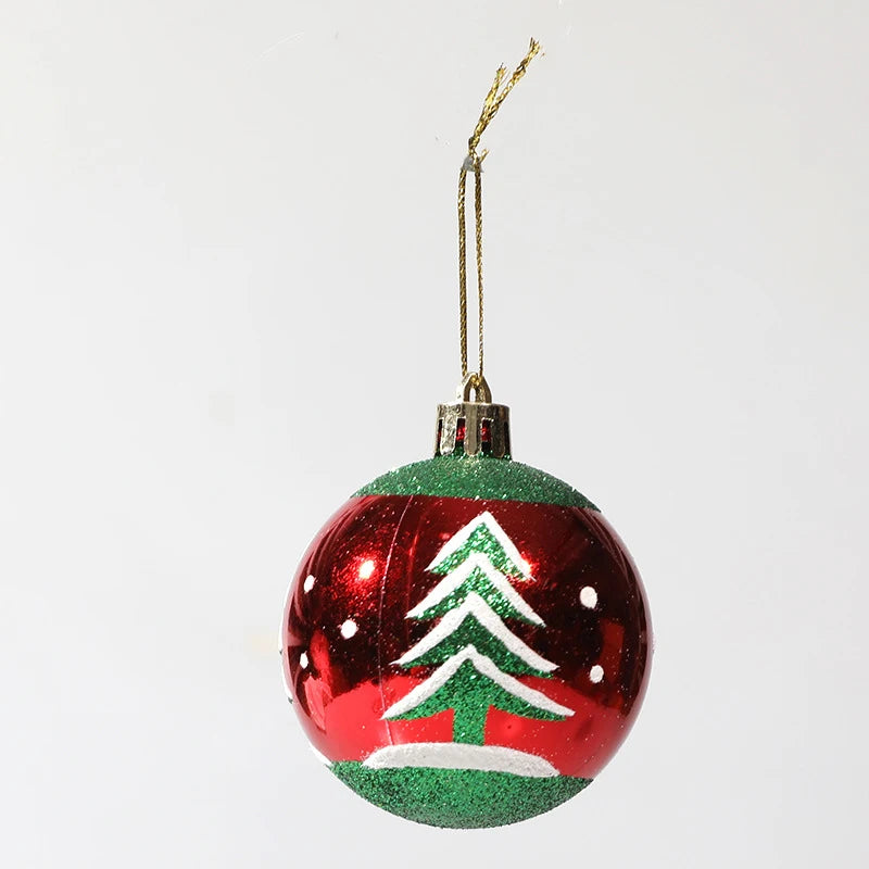 6PCS Xmas Decor Christmas Ball Ornaments Christmas Pendants Hanging Ball for Xmas Trees Wedding Party Holiday