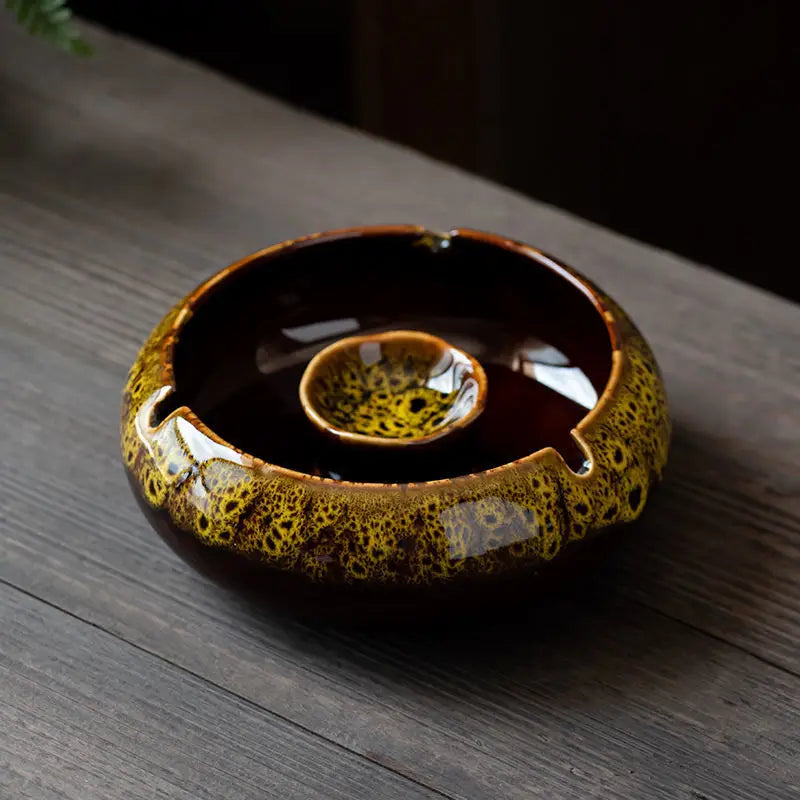 Retro Ceramic  Ashtray Tray Coffee Shop  Desktop Creative Ornaments Living Room TV Cabinet  Ashtrays with Lid Home Decoration