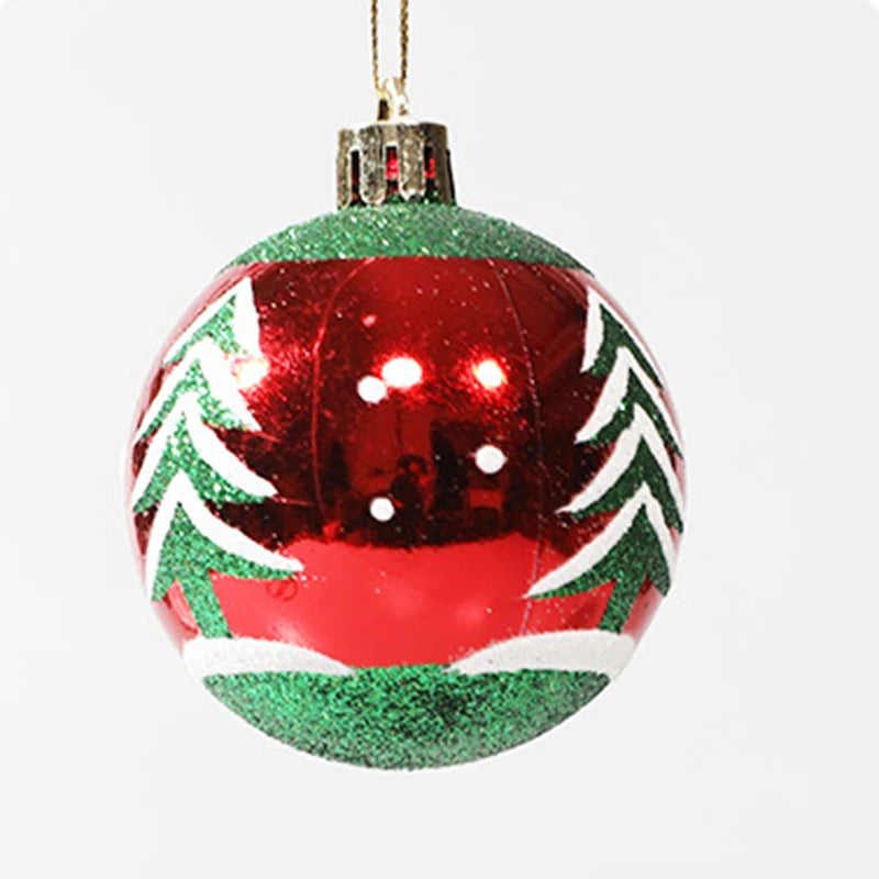 6PCS Xmas Decor Christmas Ball Ornaments Christmas Pendants Hanging Ball for Xmas Trees Wedding Party Holiday