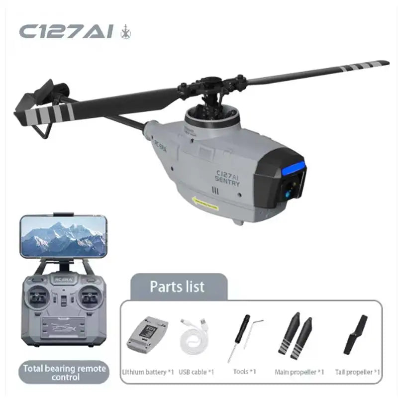 RC ERA C127 AI Brushless FPV with HD Camera Professional 4ch RC Helicopter Single Paddle Without Ailerons for Adult