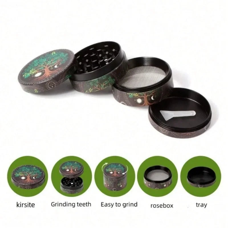 50mm Metal Skull Herb Grinder 4-layer Spice Pepper Crusher Mill Tobacco Grass Grinder Cigarette Kitchen Tool Smoking Accessories