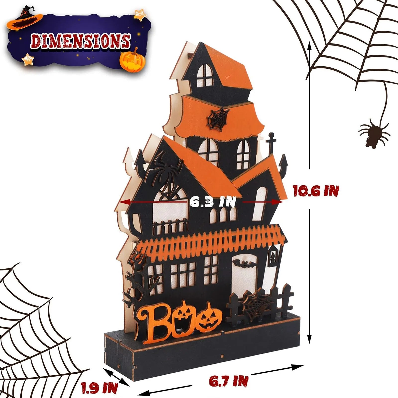 Halloween Wooden Table Lighting, Ghost Haunted House Luminous Ornaments, Halloween Table Decorations Halloween LiquidacióN