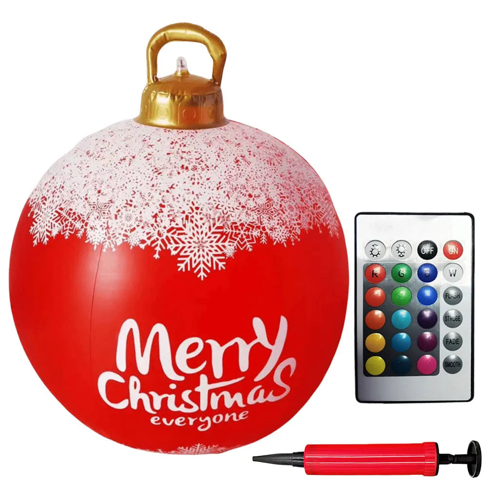 1PC Christmas Tree Decorations Balls Giant Inflatable Christmas Balls Outdoor Christmas Decorations PVC 60CM Snowman Balls