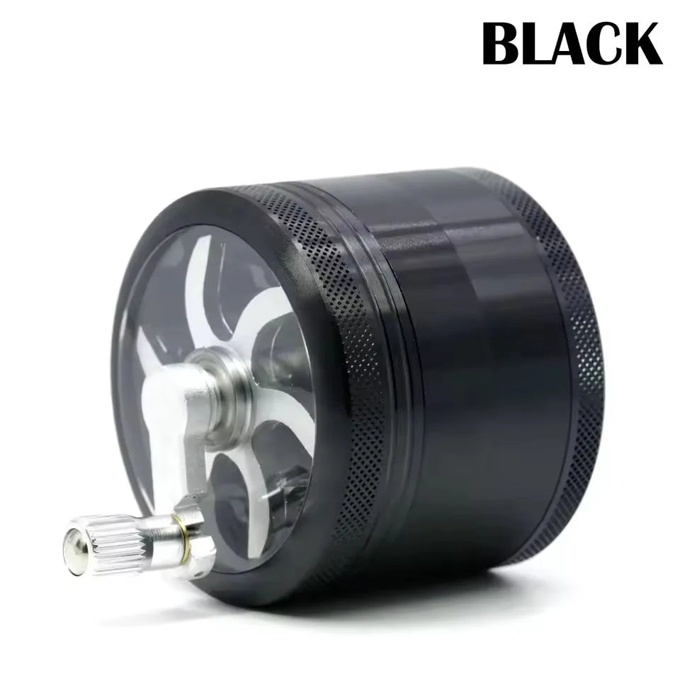 63MM 4 tier hand cranked zinc alloy herb grinder herb grinder spice grinder for smoking accessories, hard spices