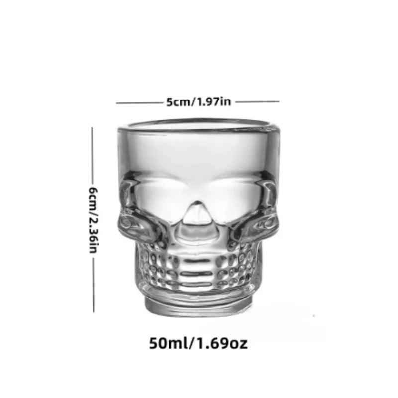 Halloween Gifts Skull Head Shot Glass Cup Creative Clear Crystal Wine Cup  Liquor Whisky Vodka Beer Steins for Party Bar