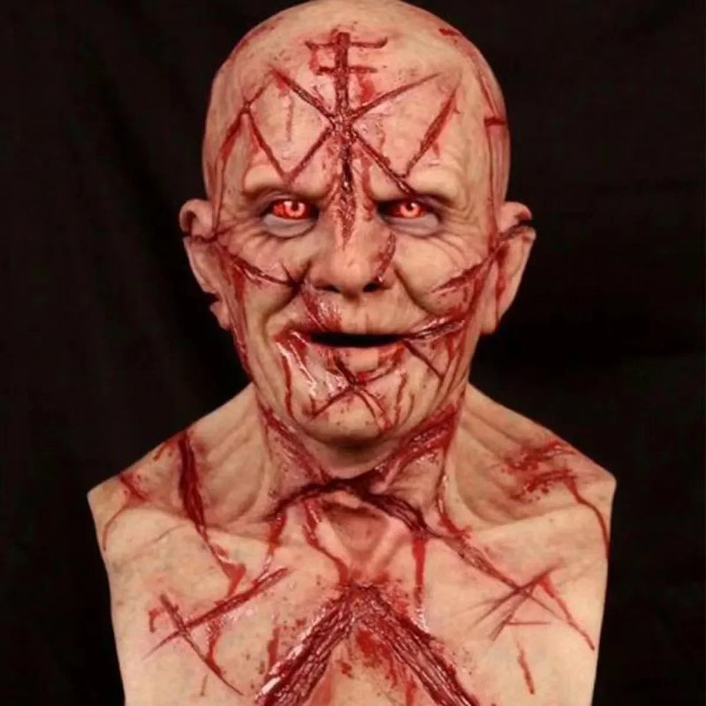Halloween   Horror Headgear Scary Bloody Murderer Mask Latex Material Evil Role-Playing Props Tricky Prank Toy Masquerade Props