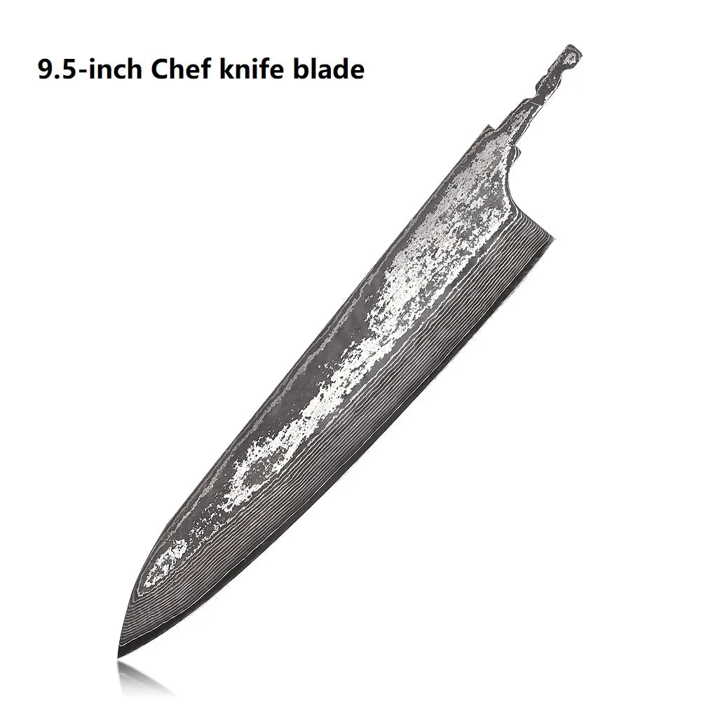 F.YOUNG DIY Damascus Steel Japanese Kitchen Chef Knife Blank Blade VG10 Full Tang Integral Hand Forged Sharp Edges Making Tools