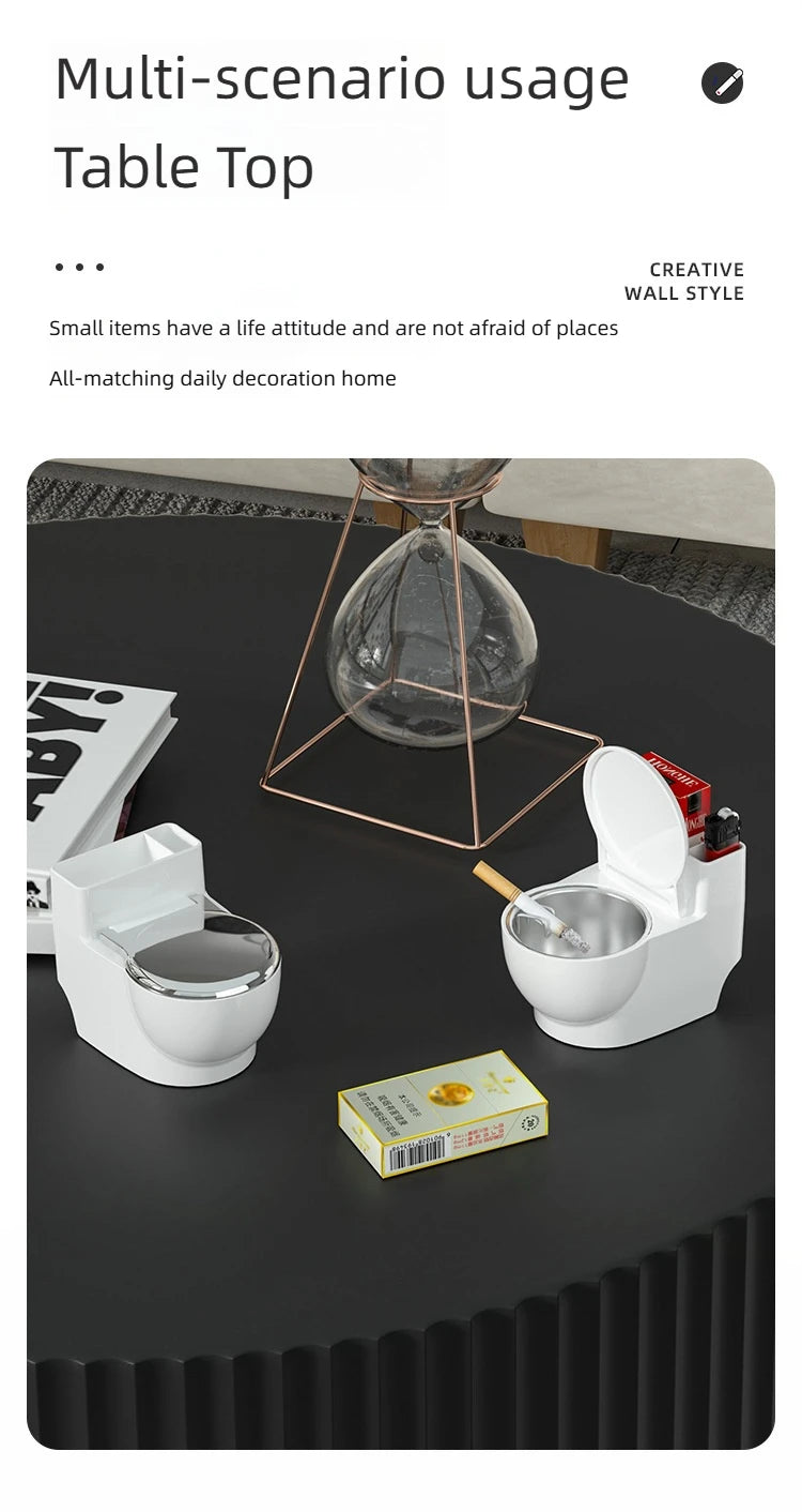 Ashtray, New Chinese Ashtray Creative Gift, Toilet Wall-mounted Ashtray With Lid, High Value, Anti-fly Ash Cute