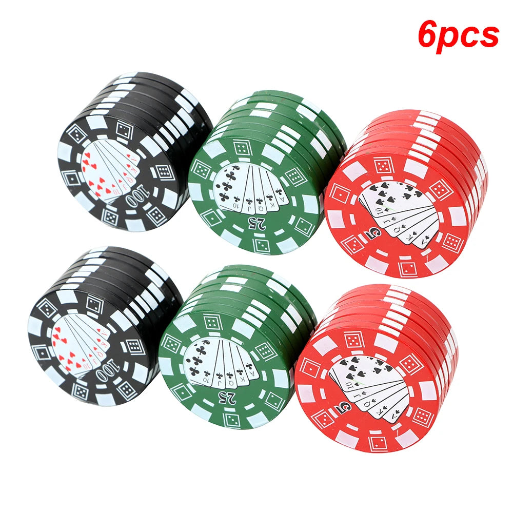 Herb Cutter Grinder Cigarette Maker Gadget Smoking Pipe Accessories Poker Chip Style Crusher 3-layer Spice Cutter