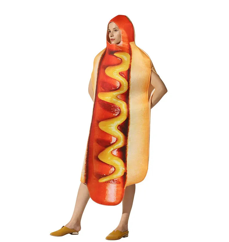 Halloween party costumes, hot dogs cosplay costumes stage performance costumes jumpsuits performance costumes