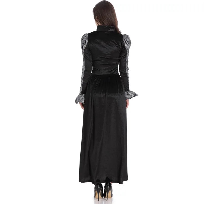 Halloween Day of the Dead Sexy European Medieval Retro Court Gothic Poison Queen Evil Vampire Costume Carnival Party Devil Witch