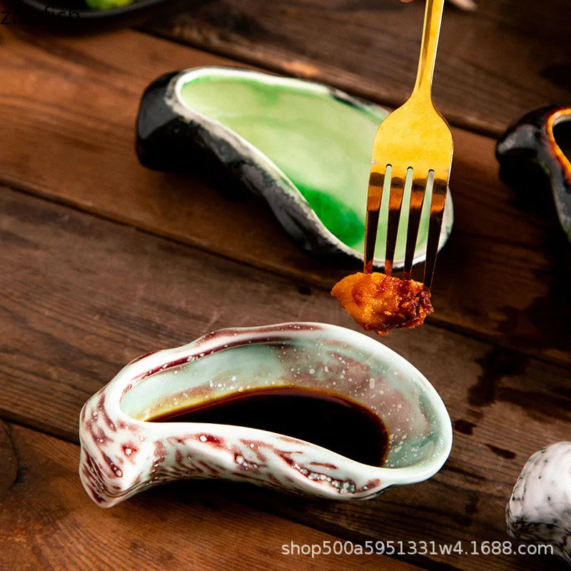 Ceramic Tableware Oyster Plate Dining Plates Snack Bowl Dim Sum Dish Dessert Plate Cold Dish Tray Fruit Bowl Taste Plates