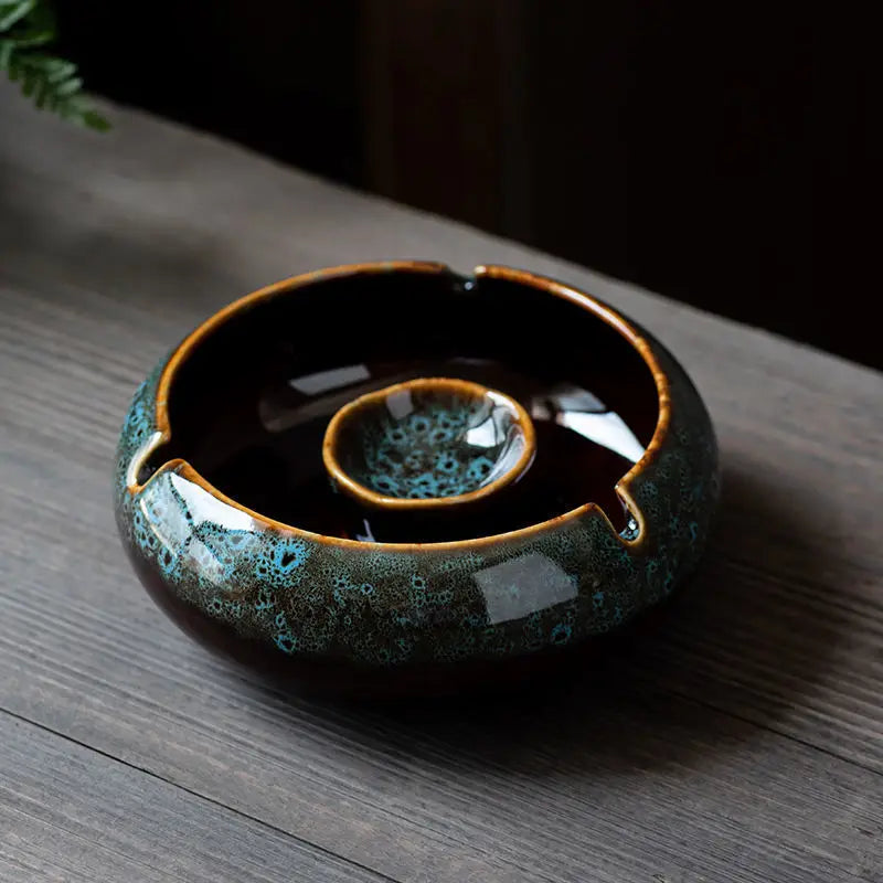 Retro Ceramic  Ashtray Tray Coffee Shop  Desktop Creative Ornaments Living Room TV Cabinet  Ashtrays with Lid Home Decoration
