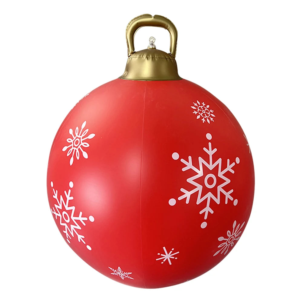 60CM Xmas Decorative Ball Colorful Christmas Inflatable Ball Large Versatile Porch Courtyard Ornaments