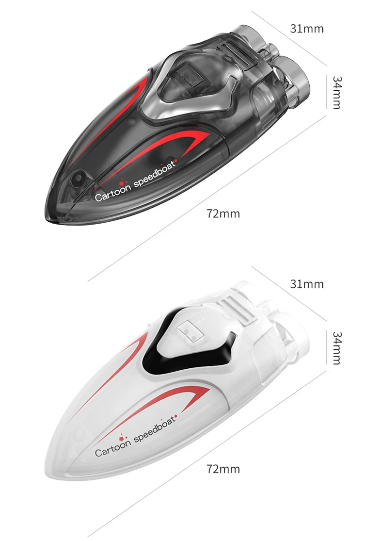 2.4G Electric Racing Boat Waterproof Model Ship Mini LED Light High Speed Remote Control Child Outdoor Toys for Boys Kids Gifts
