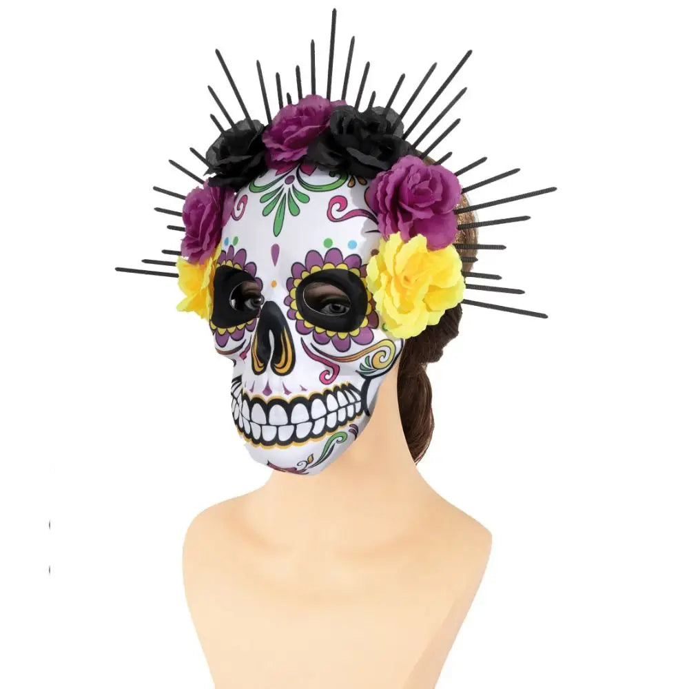 Halloween Mexican Day of The Dead Mask Full Mask Eye Mask Halloween Party Mask Headwear Three-dimensional Skull Mask Carnival