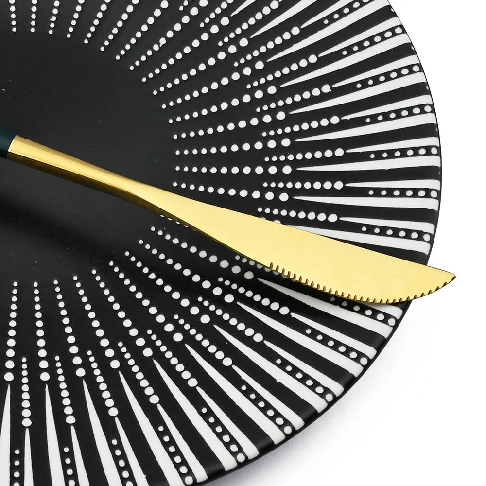 30Pcs Dinnerware Set Dinner Knife Fruit Fork Spoon Cutlery Set Flatware Stainless Steel Kitchen Tableware Silverware Sets