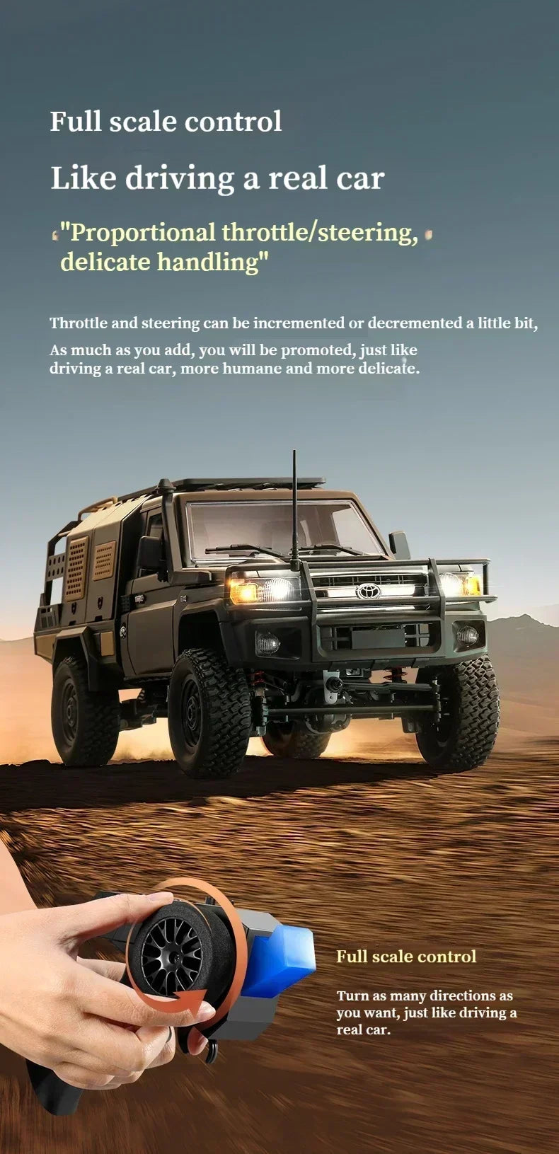 MN128 1/12 RC Car 4WD Jeep Model 2.4G Remote Control LED Light 4X4 Off Road 4WD Climbing RC Truck Electric Toy Car Gift for Boy