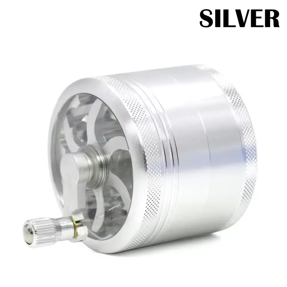 63MM 4 tier hand cranked zinc alloy herb grinder herb grinder spice grinder for smoking accessories, hard spices