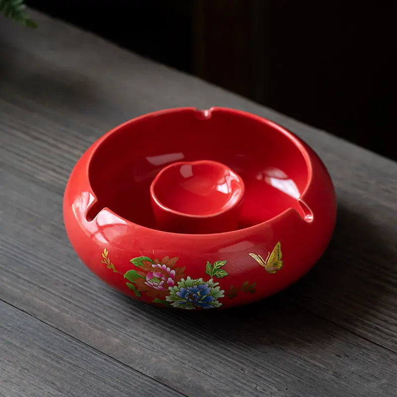 Retro Ceramic  Ashtray Tray Coffee Shop  Desktop Creative Ornaments Living Room TV Cabinet  Ashtrays with Lid Home Decoration