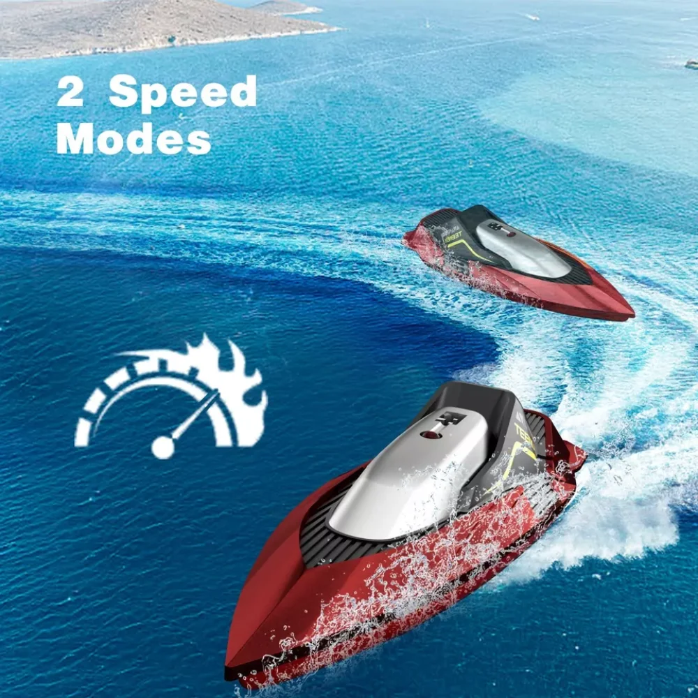 4DRC S5 RC Boat for Pools and Lakes, 2.4 GHz 20+ MPH Racing Boats, Rechargeable Battery,Low Battery Alarm,Gifts