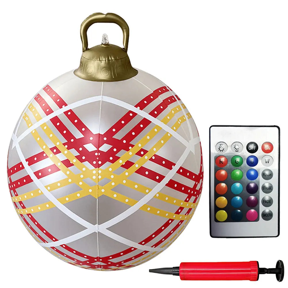 1PC Christmas Tree Decorations Balls Giant Inflatable Christmas Balls Outdoor Christmas Decorations PVC 60CM Snowman Balls