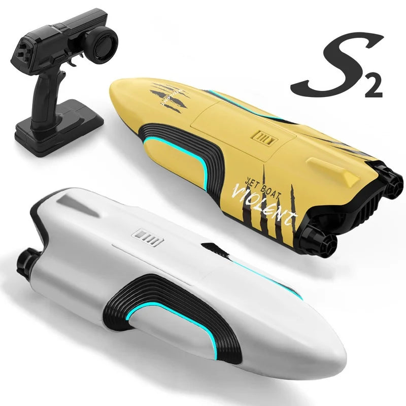 S2 Twin Jet RC Racing Boat High Speed Self-Righting Remote Control Ship 2.4Ghz Watercraft Model with Flip Over Recovery