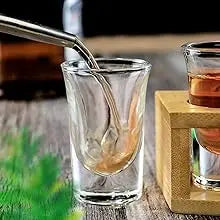 Shot Glasses 6pcs Shot Glass Set 1oz/30ml Shot Glass Holder Heavy Base for Whisky Tequila 6 Shot Glass Serving Tray (6pcs)