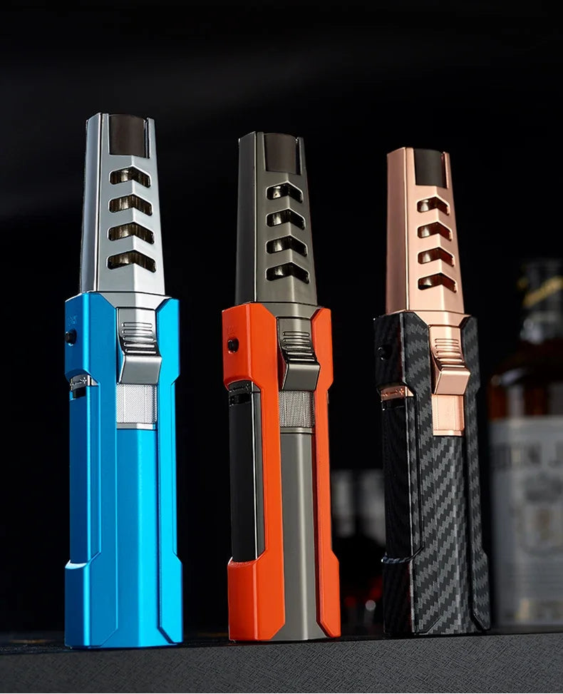 Kitchen BBQ Cigar Big Jet Flame Fire Butane Torch Outdoor Powerful Flame Camping Gun Lighter Mans Tools Without Gas No Box
