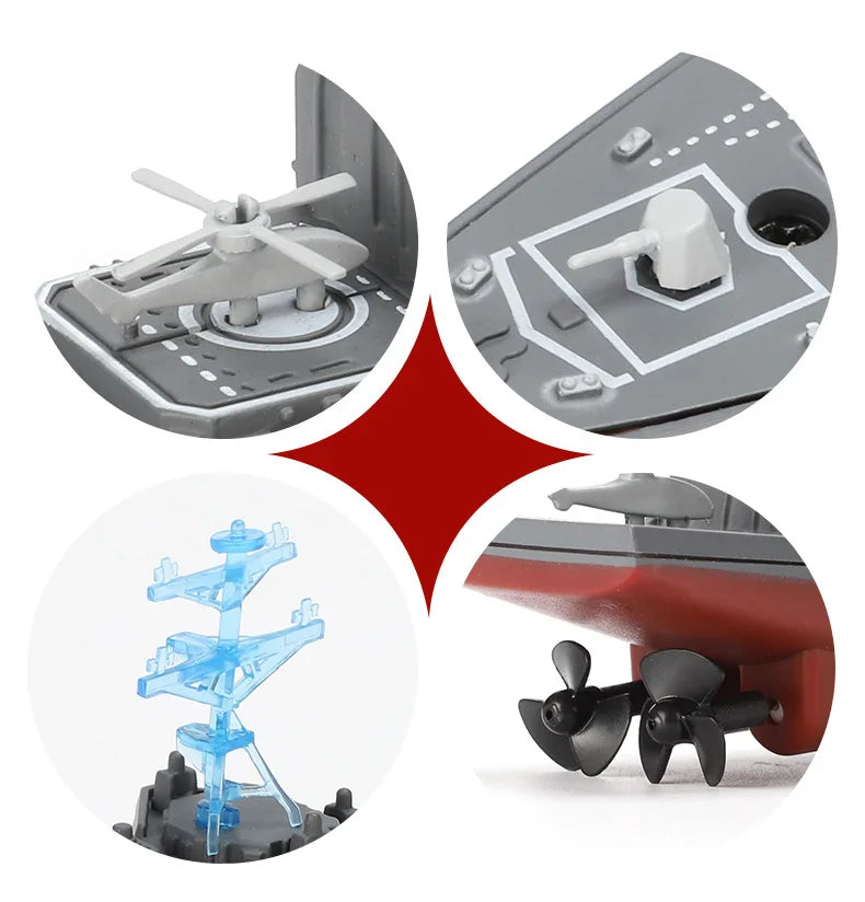 Mini Boat Remote Control Warship 2.4ghz Double Propeller Radio-control Aircraft Carrier Simulated Model Toys Kids Gift