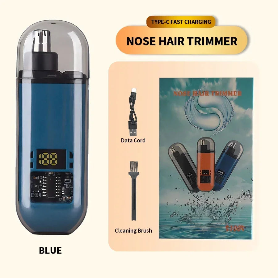 Mini Electric Nose Hair Clipper Rechargeable Multi-kinetic Shaving 2-in-1Unisex Fully Automatic Washable Shaving Nose Trimmer