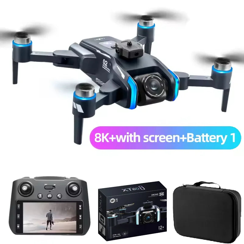 XT808 Screen Display Drones 5G Optical Flow GPS Folding With WIFI Transmission 8K HD Professional Aerial Camera Quadcopters Toys
