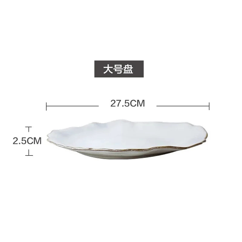 Dinner Plate Set - Rice, Soup, Noodle & Sushi Bowls with Sauce Dishes and Western Steak Plates for Versatile Dining