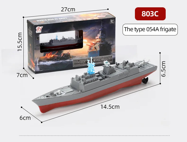 Mini Boat Remote Control Warship 2.4ghz Double Propeller Radio-control Aircraft Carrier Simulated Model Toys Kids Gift
