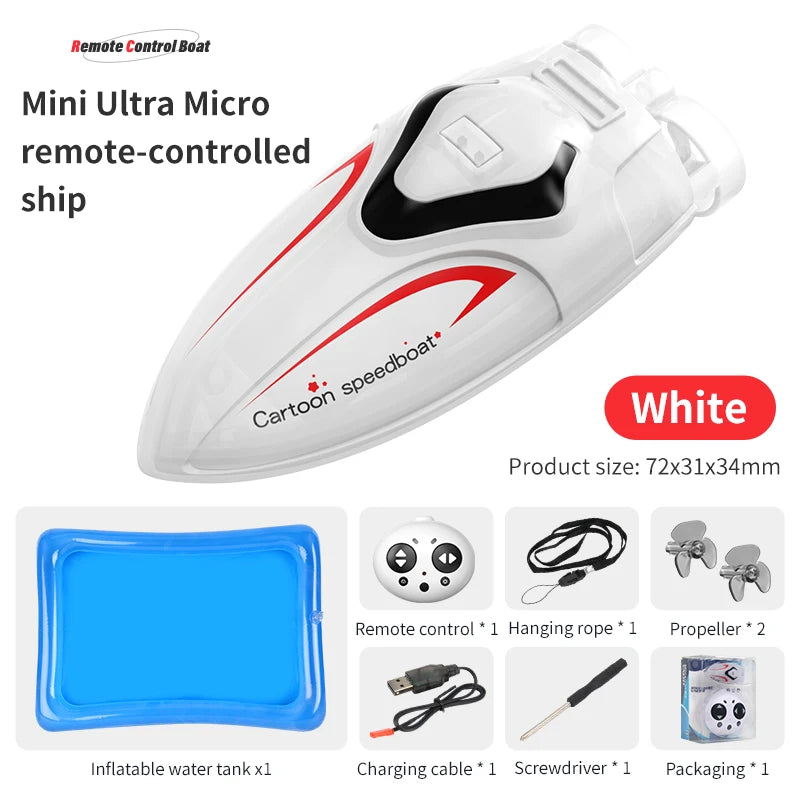 2.4G Electric Racing Boat Waterproof Model Ship Mini LED Light High Speed Remote Control Child Outdoor Toys for Boys Kids Gifts