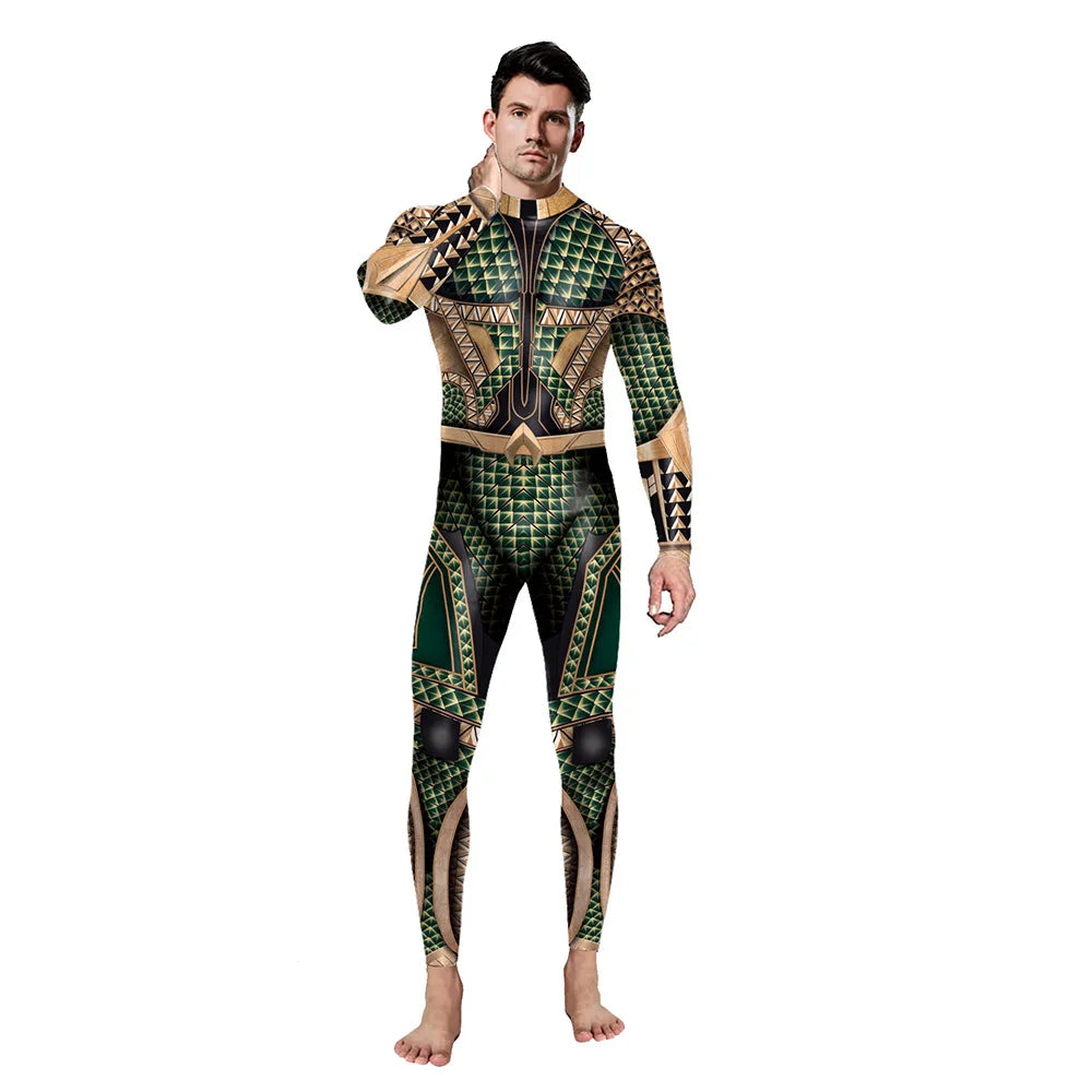 Halloween  Long Sleeve Cosplay Jumpsuit Fashion Combat Print Bodysuit Carnival Adult Morphsuit Spandex Rave Outfits Monos Mujer