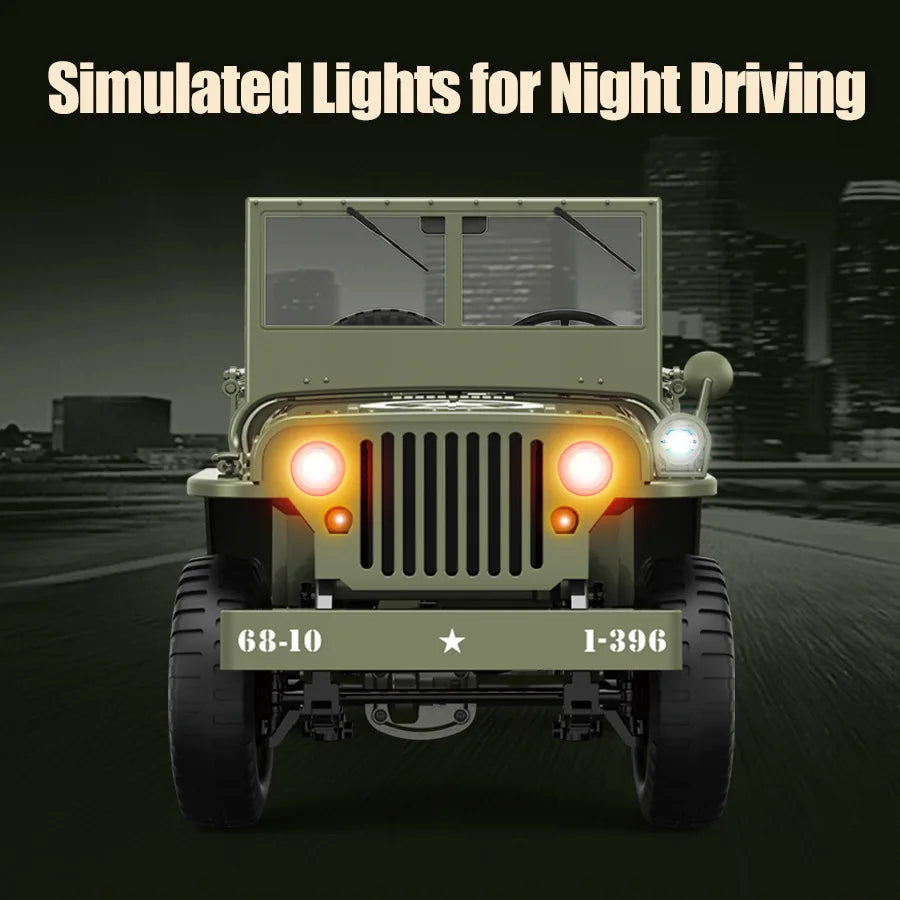 C8815 1/10 WILLYS 2.4G Rc Car 1941 4WD RTR Crawler Climbing Scale Military Truck Offroad Vehicle Adult Toys Gift For Kids