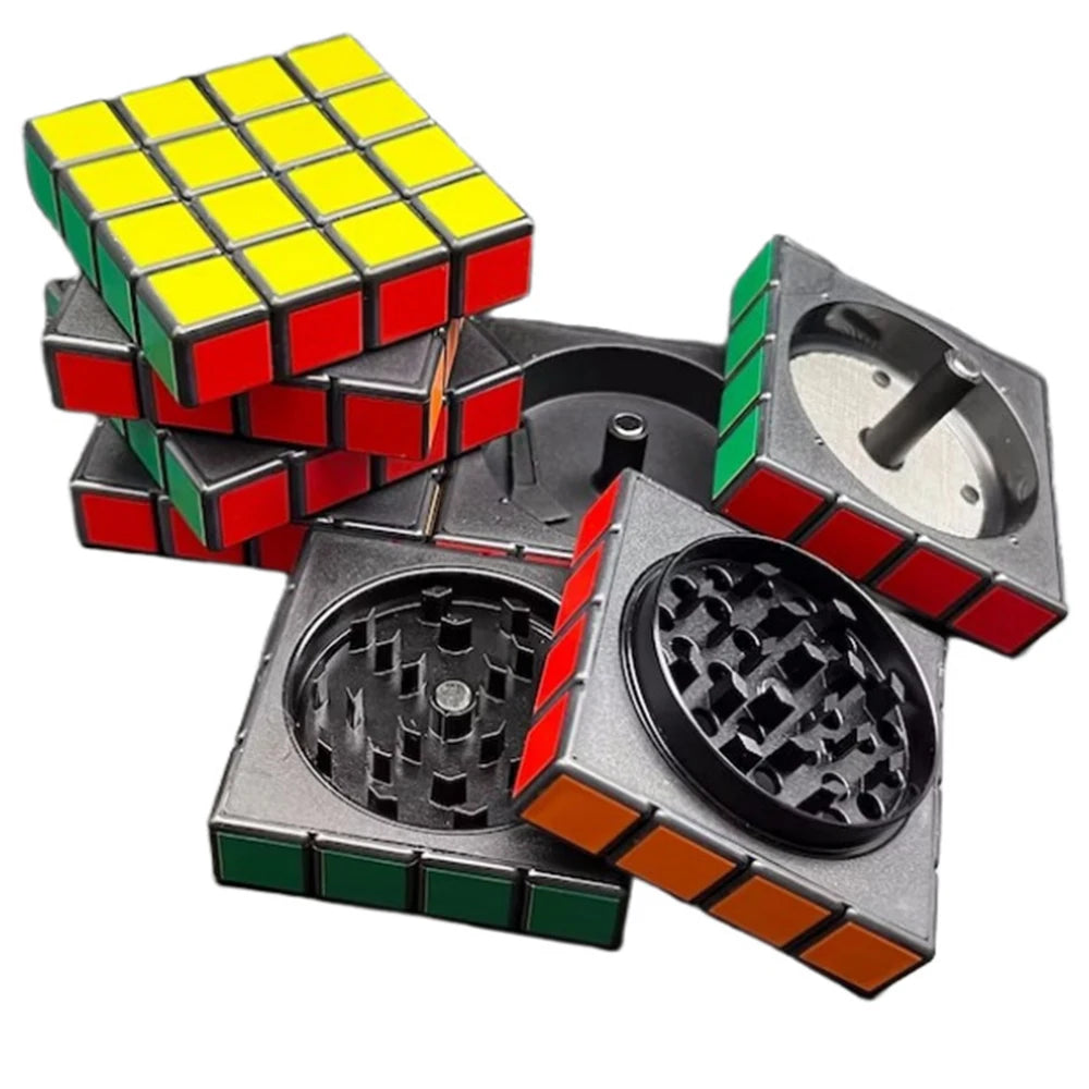 60MM Magnet Magic Cube Four Layers Grinder Metal Grinder Cigarette Tobacco Herb Grinder Shredder Spice Crusher