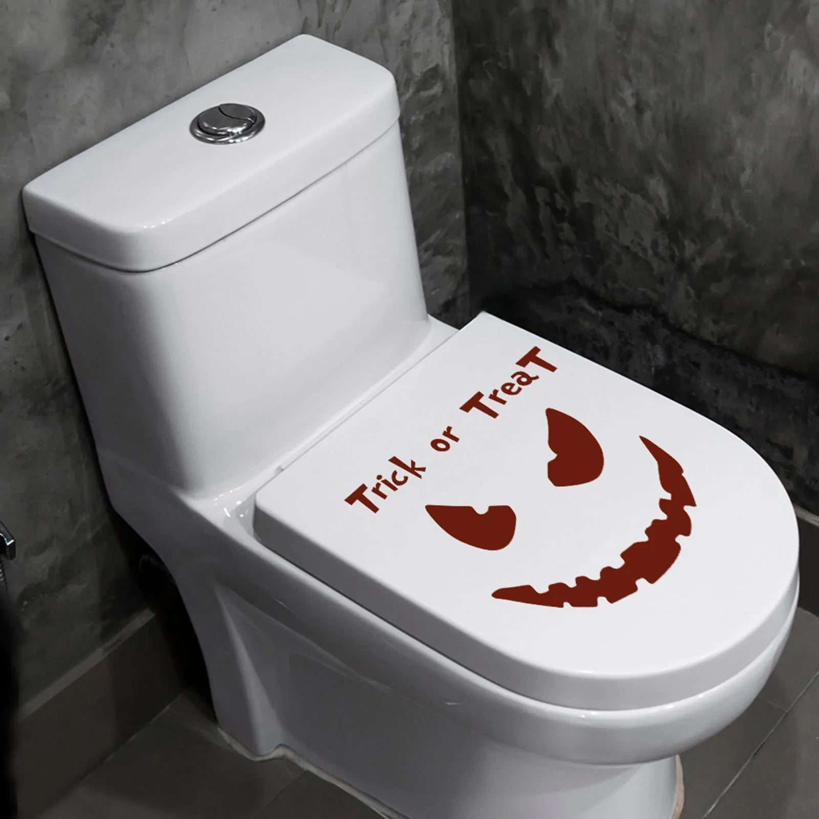 Halloween Evil Expression Sticker Bathroom Horror Toilet Sticker Wall Stickers Festival Atmosphere Decorative Props
