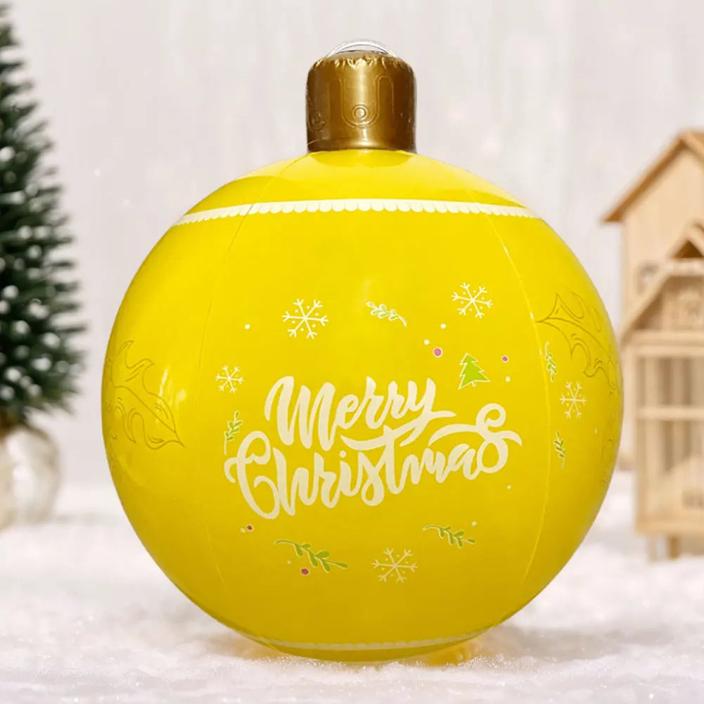 1PC Christmas Tree Decorations Balls Giant Inflatable Christmas Balls Outdoor Christmas Decorations PVC 60CM Snowman Balls