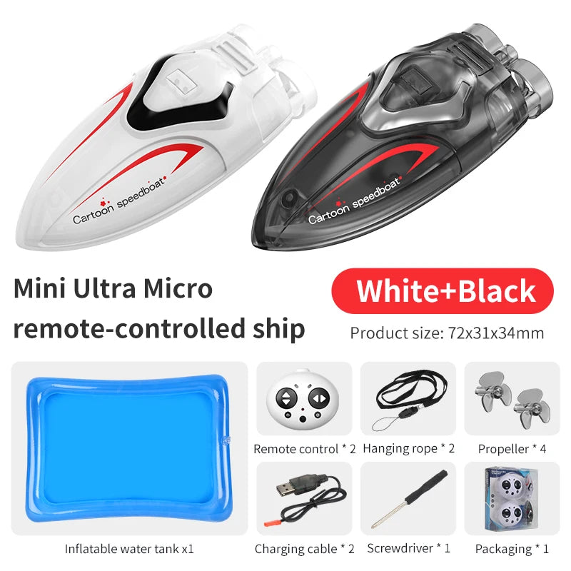 2.4G Electric Racing Boat Waterproof Model Ship Mini LED Light High Speed Remote Control Child Outdoor Toys for Boys Kids Gifts