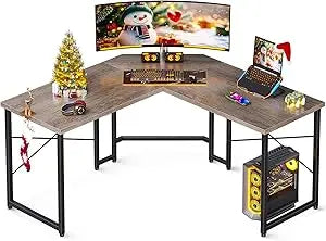 L Shaped Gaming Desk, Corner Desk Gaming Table for Home Office, Computer Desk Sturdy Writing Workstation for Small Space, Easy