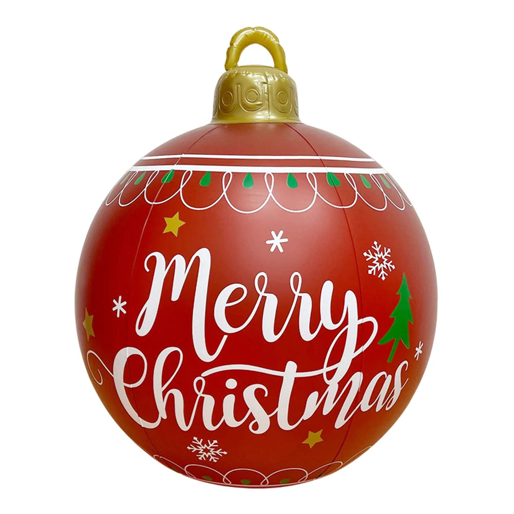 60CM Xmas Decorative Ball Colorful Christmas Inflatable Ball Large Versatile Porch Courtyard Ornaments