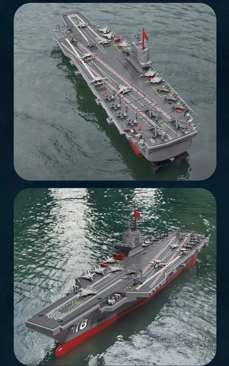 RC Boat Aircraft Carrier Warship Dual Motor Remote Control Ship Speedboat Electric Machine Model Children's Toys Outdoor Pool