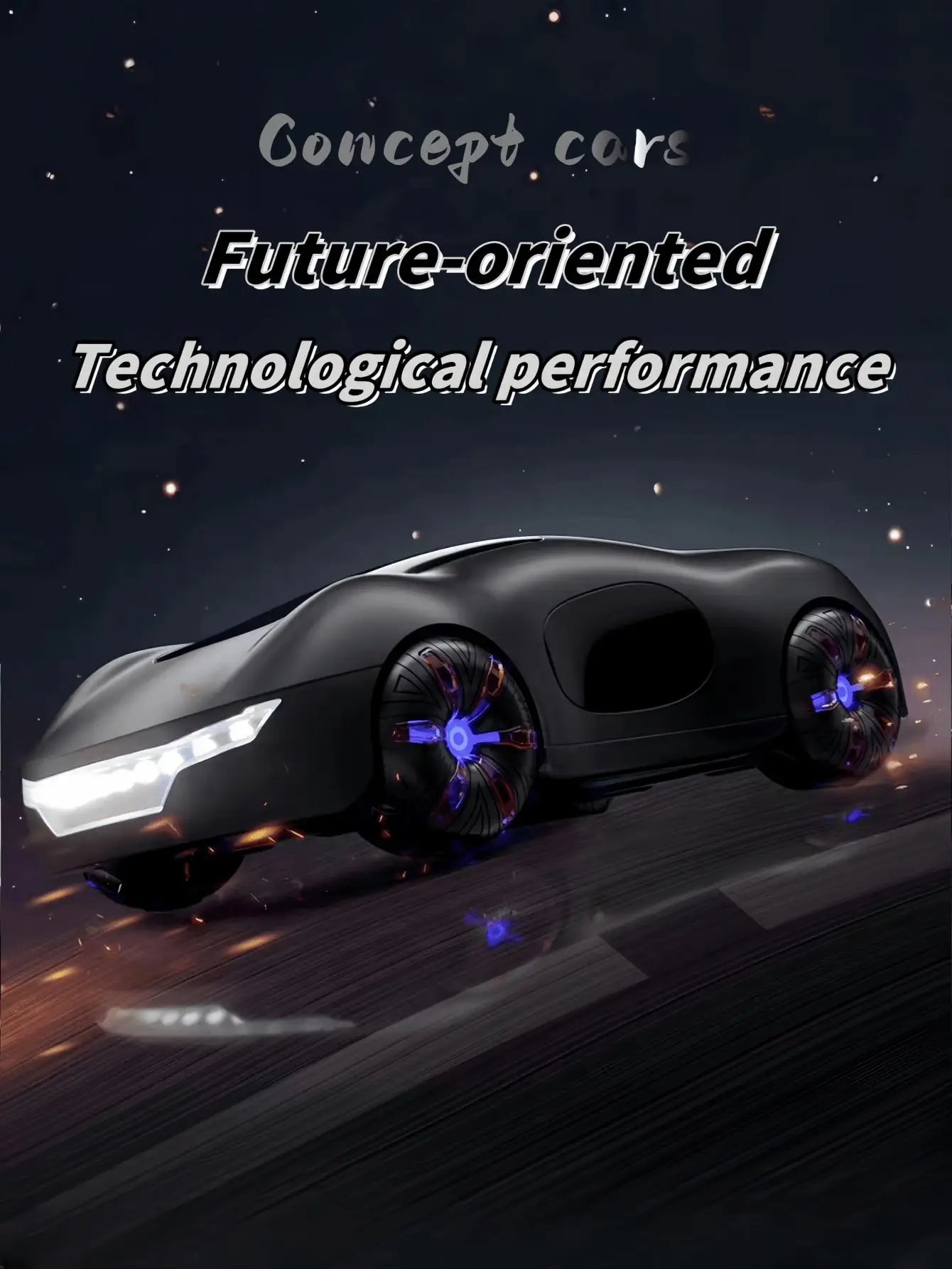 NEW cool sports car dual spray with sound and cool lights four-wheel drive science fiction concept car children's remote control