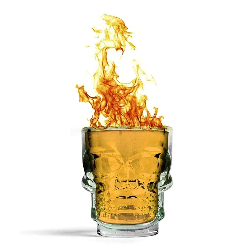 Halloween Gifts Skull Head Shot Glass Cup Creative Clear Crystal Wine Cup  Liquor Whisky Vodka Beer Steins for Party Bar