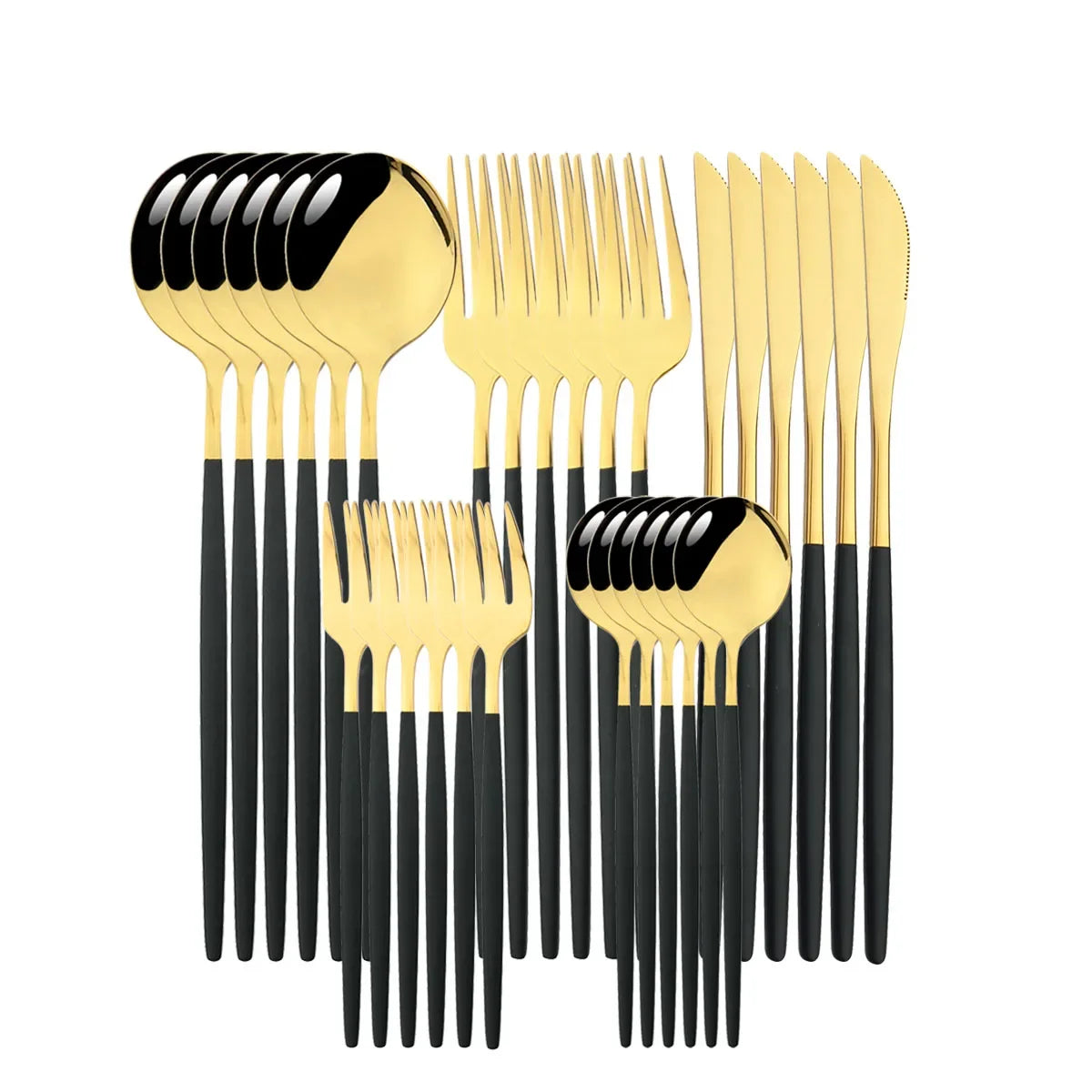 30Pcs Dinnerware Set Dinner Knife Fruit Fork Spoon Cutlery Set Flatware Stainless Steel Kitchen Tableware Silverware Sets