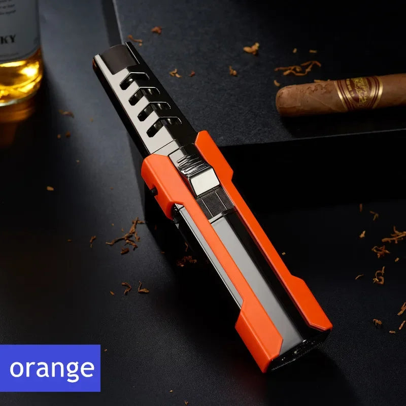 Kitchen BBQ Cigar Big Jet Flame Fire Butane Torch Outdoor Powerful Flame Camping Gun Lighter Mans Tools Without Gas No Box
