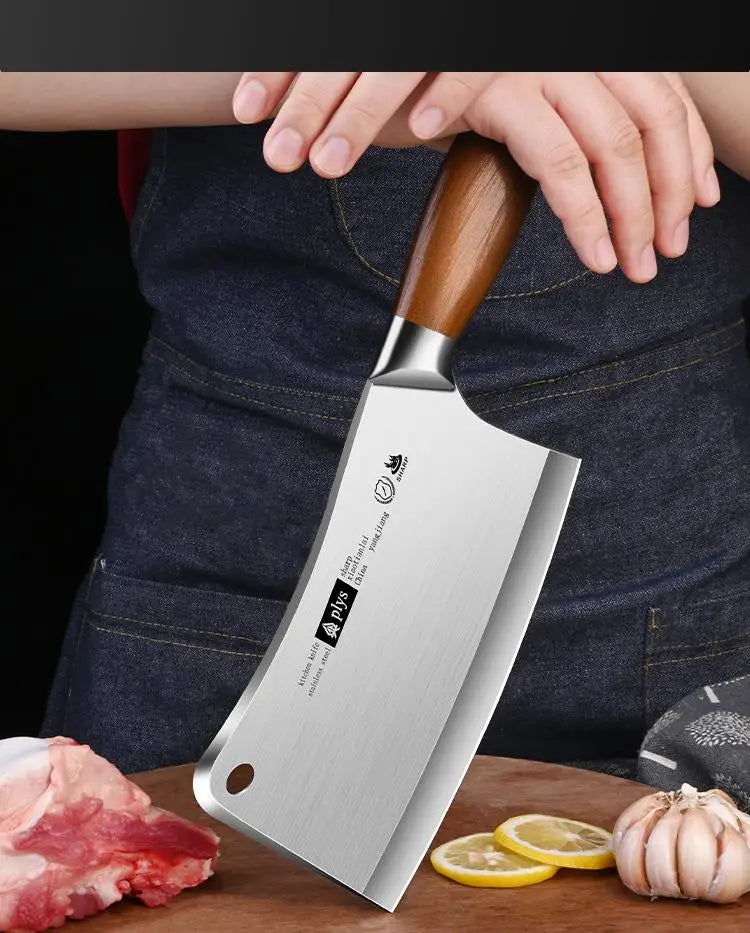 Hand Forged Kitchen Chef Knife Heavy Duty Bone Meat Butcher Cleaver, Multi-Functional knife for Home and Commercial Kitchens